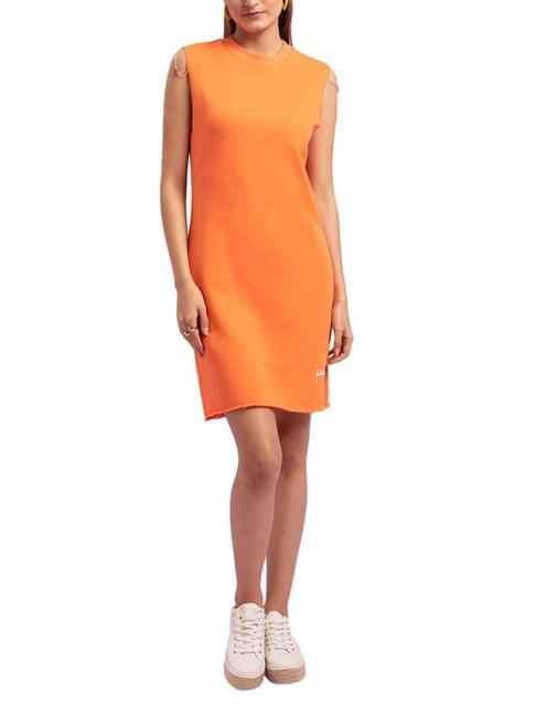 kendall + kylie orange shift dress