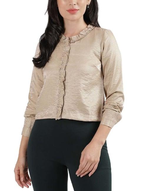 centrestage beige straight fit top