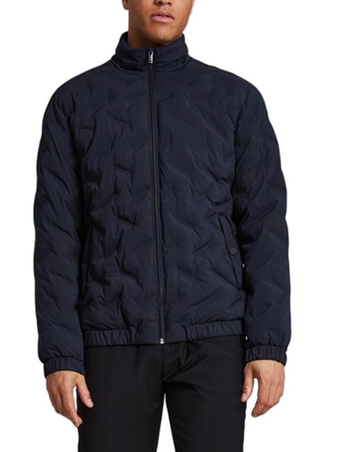 matinique navy blue regular fit quilted quilted jacket