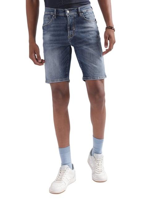 antony morato navy skinny fit denim shorts