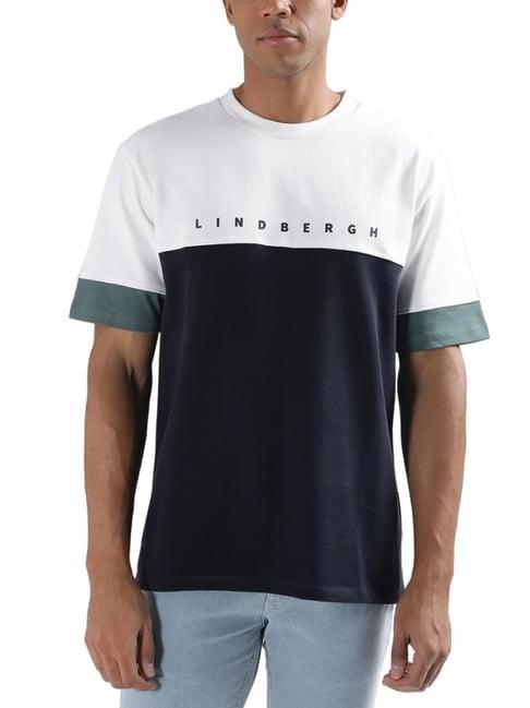 lindbergh multi cotton oversized colour block t-shirt