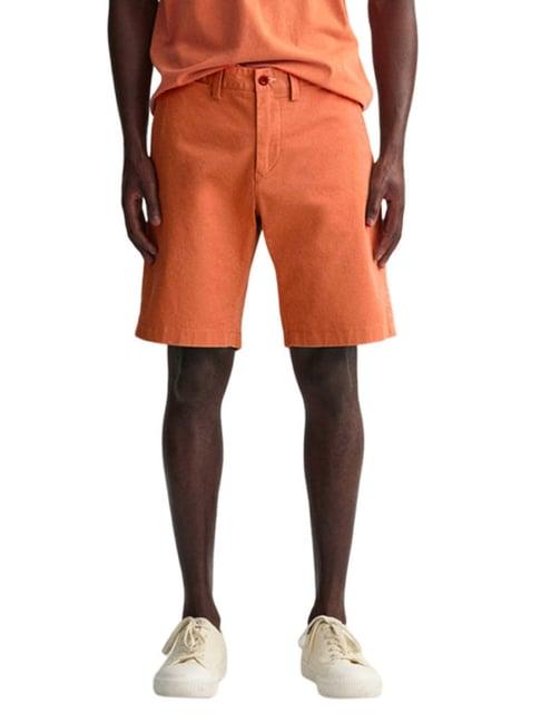 gant orange slim fit shorts