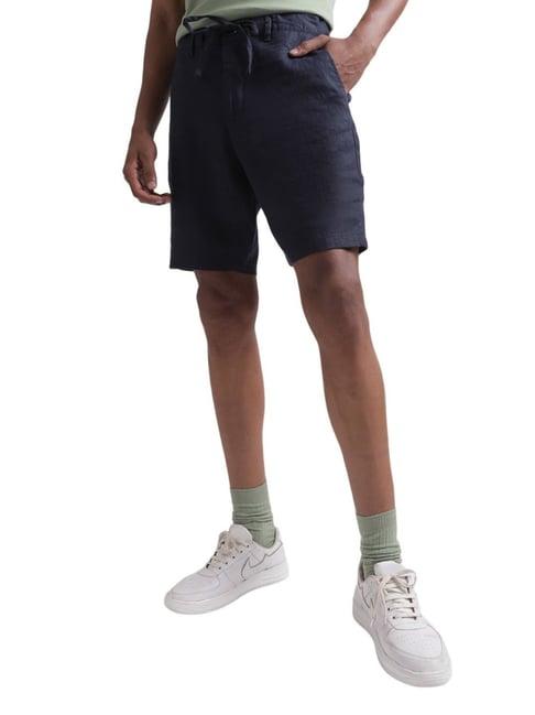 gant blue linen relaxed fit shorts