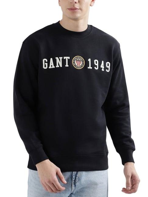 gant black relaxed fit embriodery sweatshirt