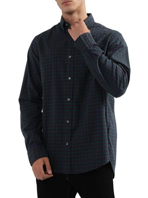 gant blue regular fit checks shirt