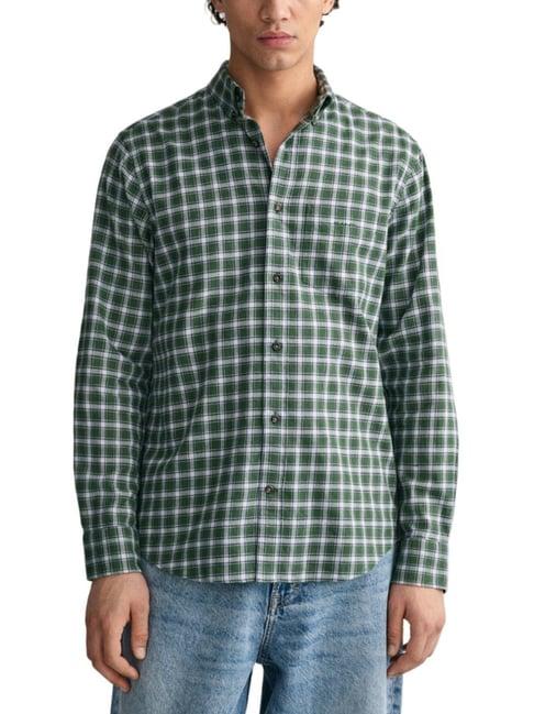 gant green regular fit checks shirt