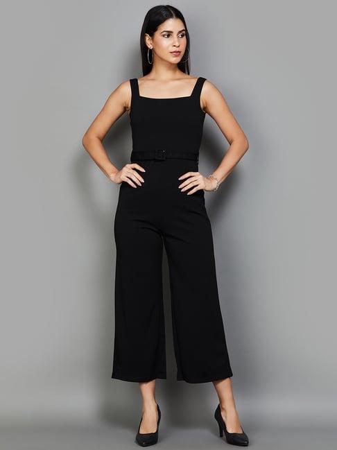 code by lifestyle black sleeveless jumpsuit