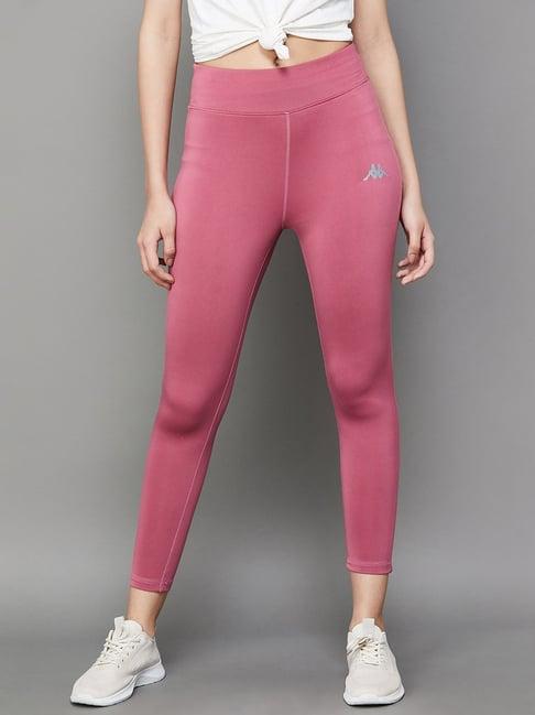 kappa pink mid rise sports tights