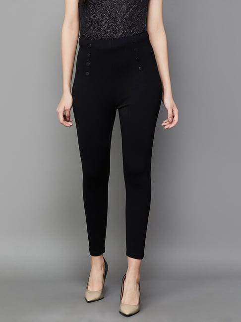 ginger by lifestyle black mid rise slim pants