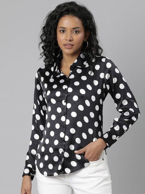 showoff black & white polka dot shirt