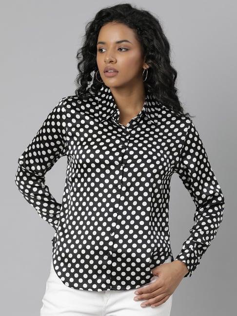 showoff black & white polka dot shirt