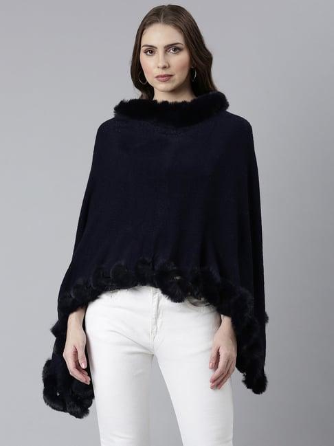 showoff navy regular fit poncho