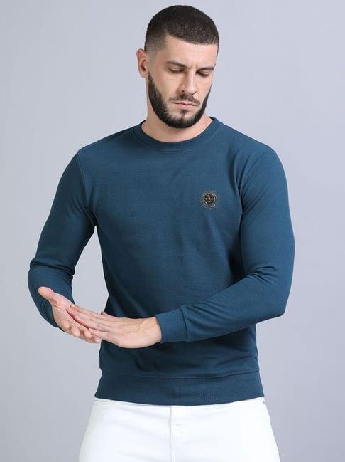 bushirt teal green regular fit sweatshirt