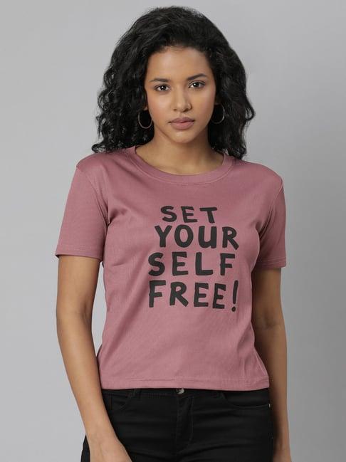 showoff mauve graphic print t-shirt