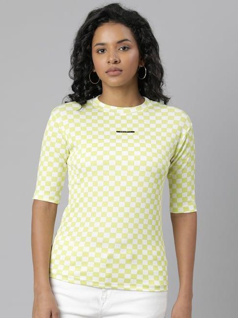 showoff lime checks t-shirt