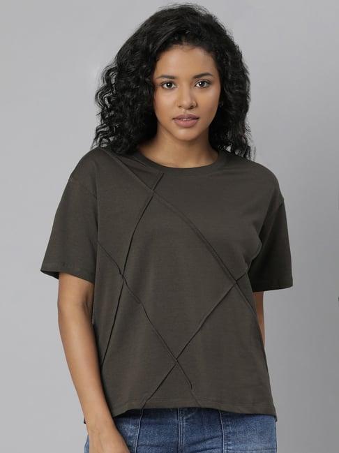 showoff olive relaxed fit t-shirt