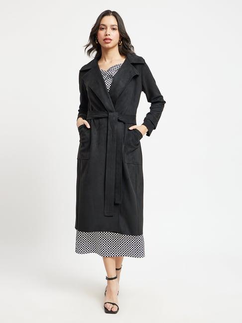 fablestreet black relaxed fit coat