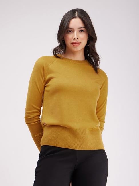 fablestreet mustard relaxed fit sweater