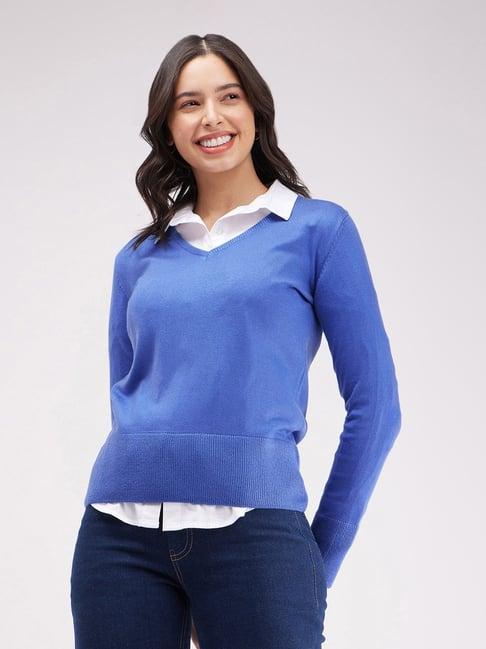 fablestreet blue relaxed fit sweater