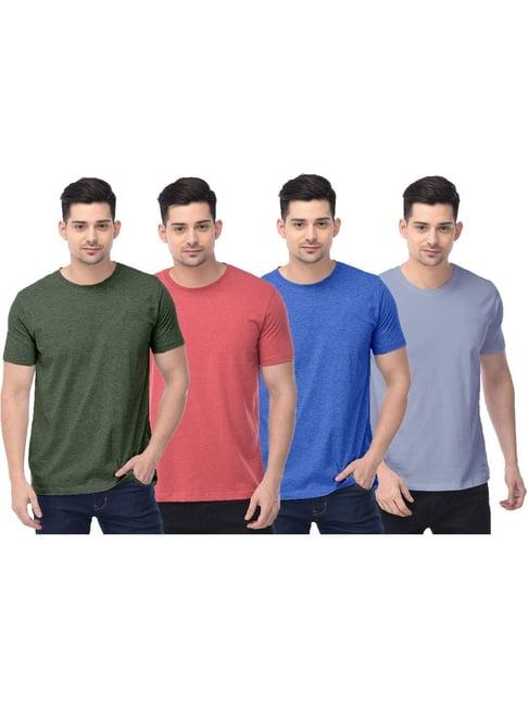 color capital multicolored regular fit t-shirt - pack of 4