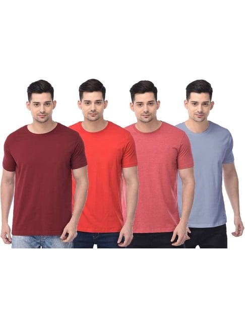 color capital multicolored regular fit t-shirt - pack of 4