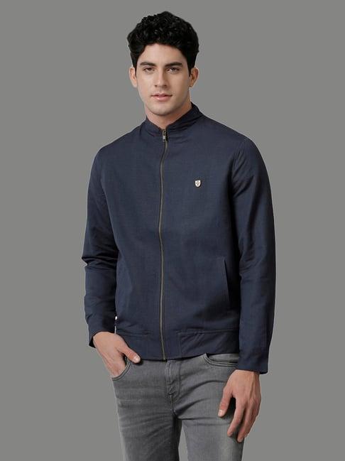 linen club navy regular fit jacket