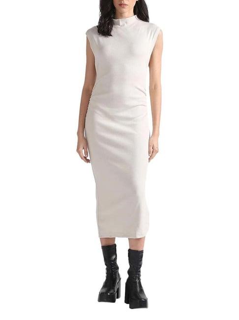 calvin klein eggshell self pattern regular fit dress