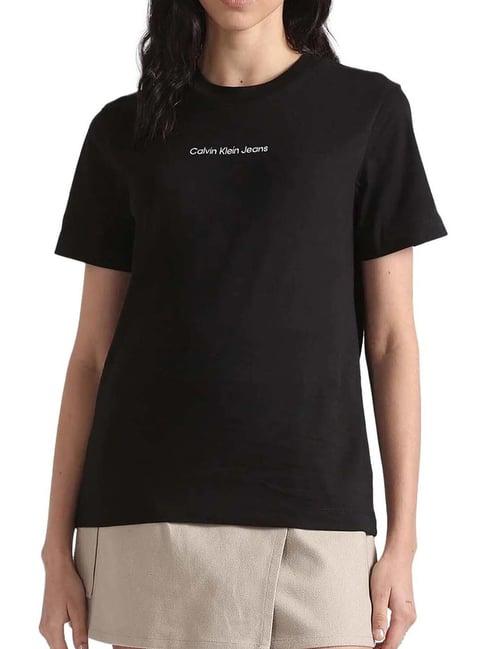 calvin klein black embroidery regular fit t-shirt