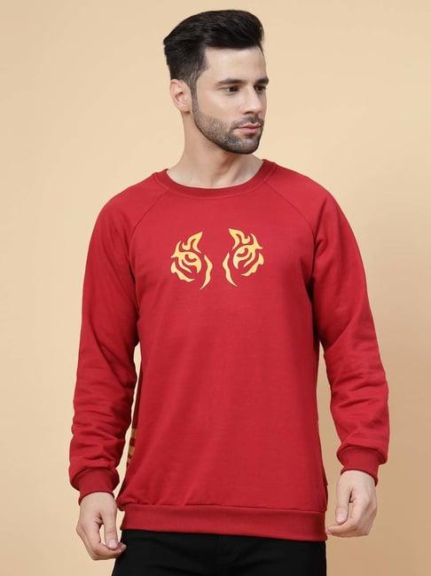 rigo red boxy fit graphic print oversized sweatshirt