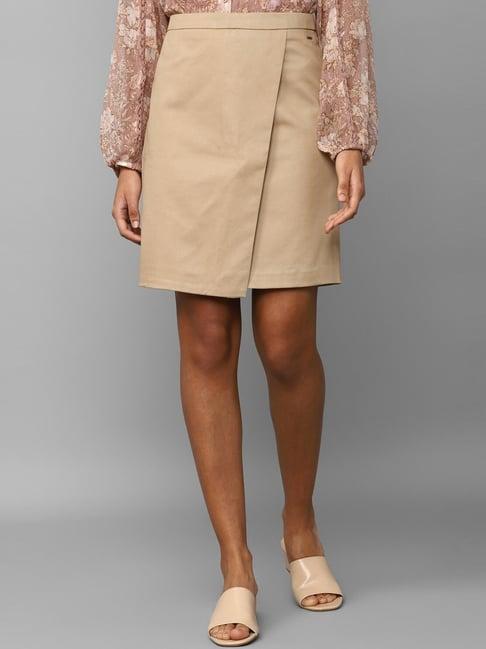 allen solly beige shift skirt