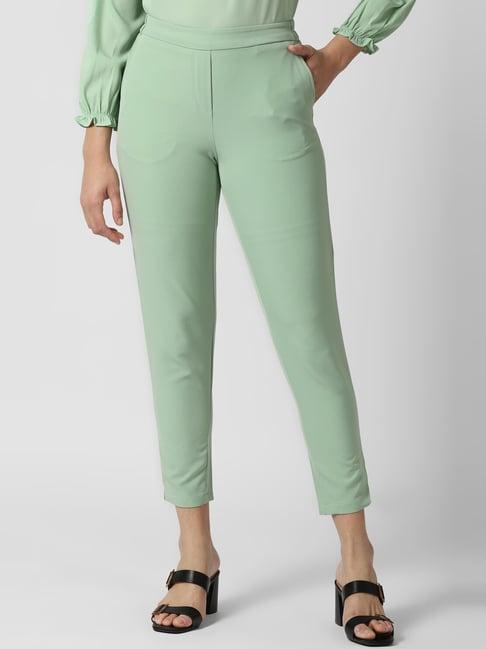 van heusen green mid rise cropped pants