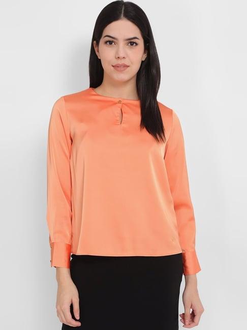 allen solly orange regular fit top