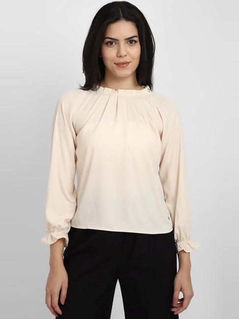 allen solly beige regular fit top