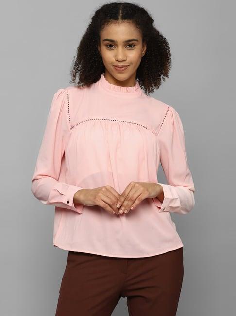 allen solly pink regular fit top