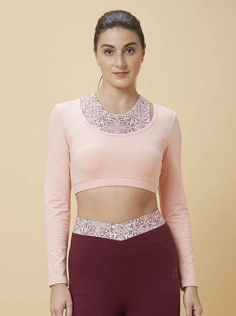 being human peach printed crop top