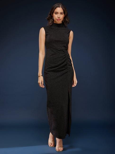 fablestreet black relaxed fit maxi dress