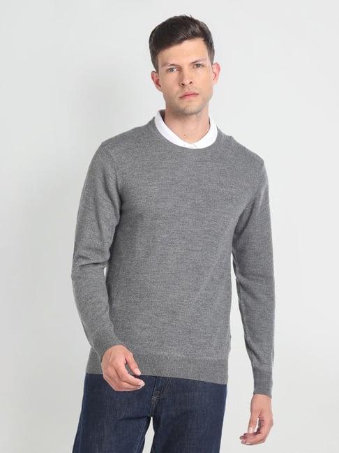 arrow dark grey regular fit sweater