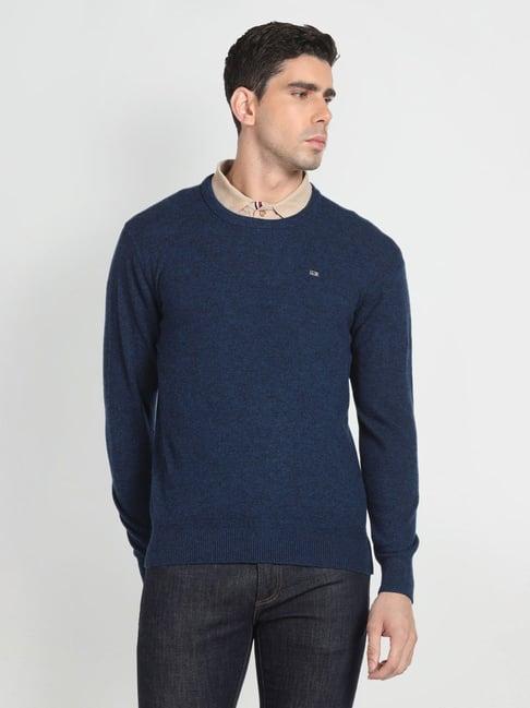 arrow sport navy regular fit sweater