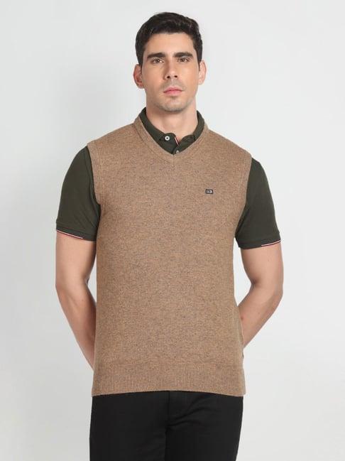 arrow sport camel regular fit sweater