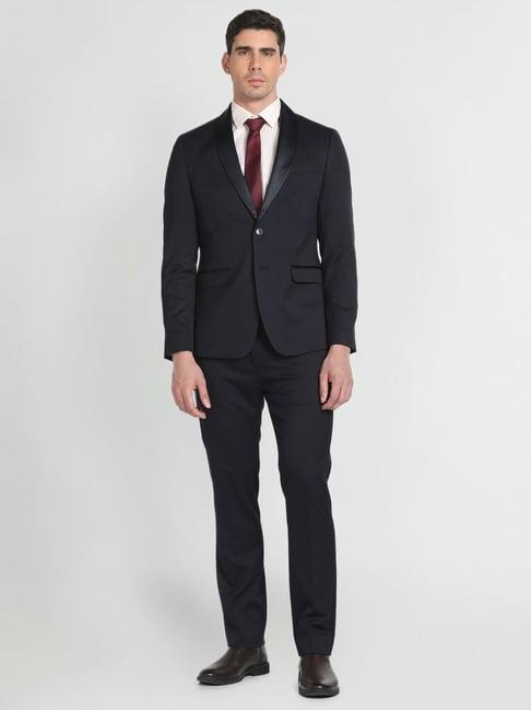 arrow dark blue regular fit two piece suit