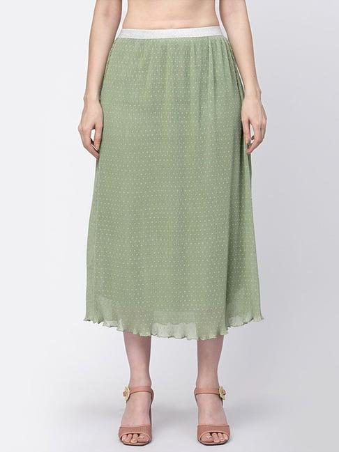 lela green self pattern a-line skirt