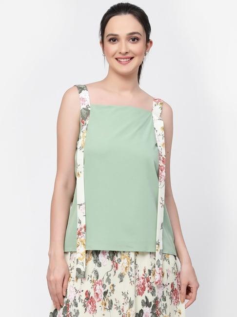 lela green straight fit top