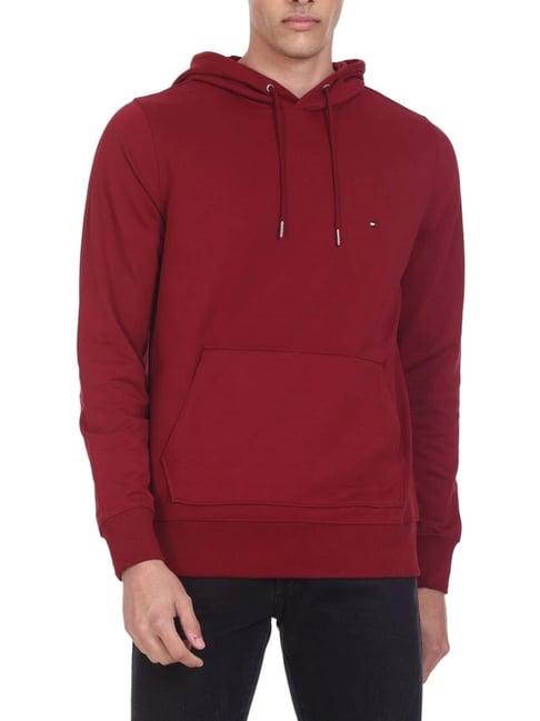 tommy hilfiger red cotton regular fit sweater