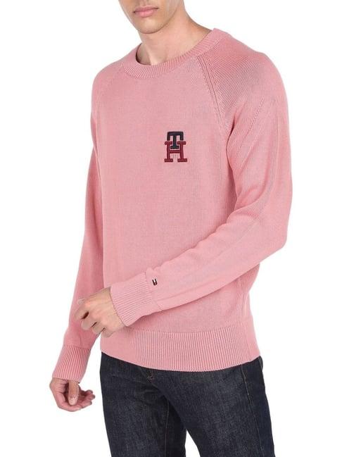 tommy hilfiger pink cotton comfort fit sweater