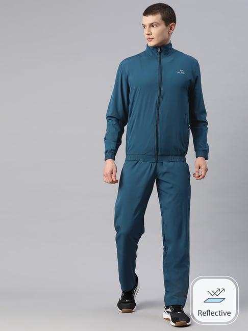 alcis blue regular fit logo print tracksuit