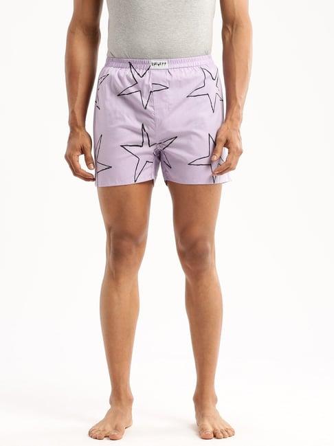 showoff lavender slim fit printed boxers