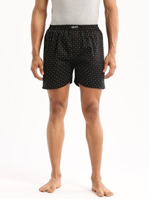 showoff black slim fit printed boxers