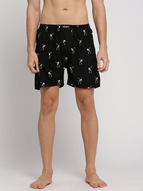 showoff black slim fit printed boxers