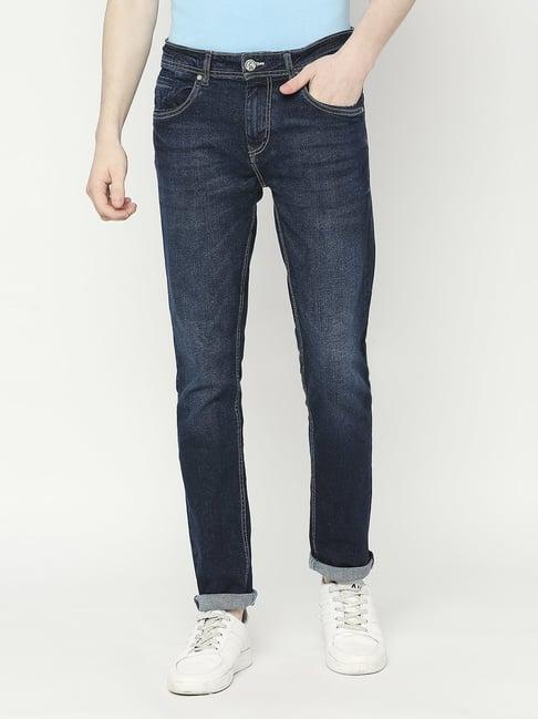 being human dark blue slim fit jeans