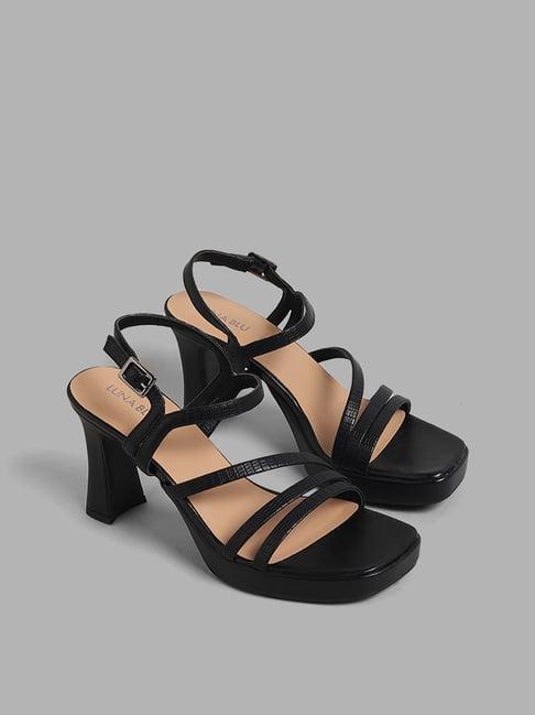 luna blu by westside black sling-back heels sandals